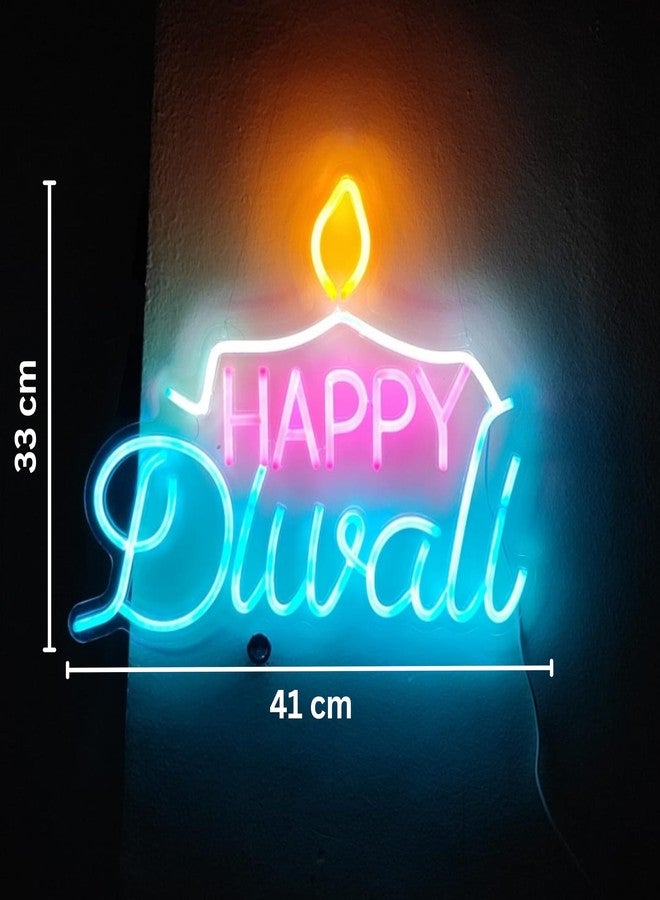 مصباح نيون LED من LastN مكتوب عليه "عيد ديوالي سعيد" - أضواء ديوالي مقاومة للماء لتزيين المنزل، مصباح جداري مضيء للمهرجانات، ديكور للحفلات والاحتفالات، للاستخدام الداخلي والخارجي، وهدية رائعة - Image 4